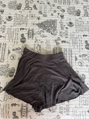 Women’s Dark Gray Skort with Flowy Skirt Overlay, S